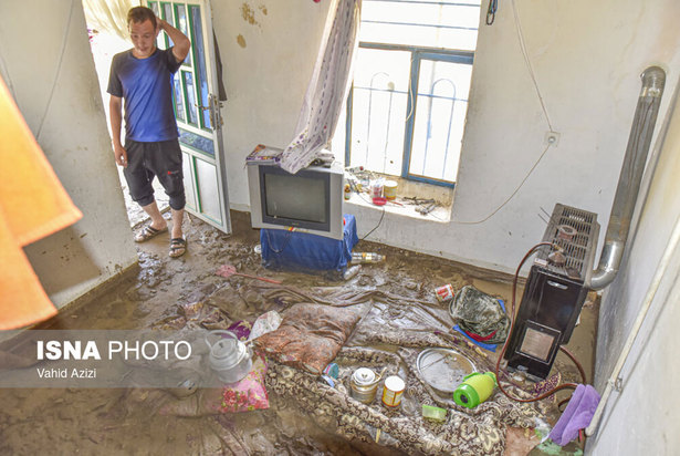 خسارت سیل در روستای تلکه قوز