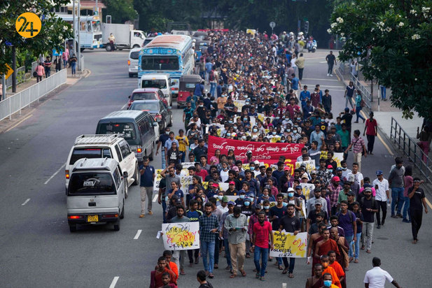 اعتراضات دانشجویان سریلانکا علیه بحران اقتصادی