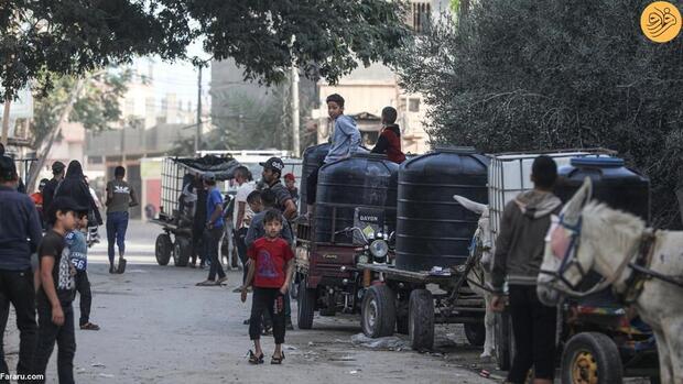 نمایی از تصاویر بحران آب در غزه