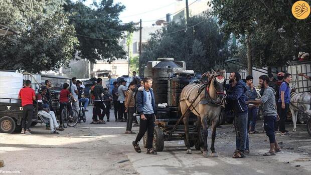 نمایی از تصاویر بحران آب در غزه