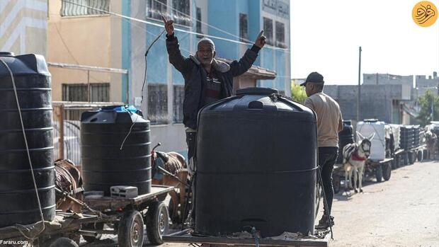 نمایی از تصاویر بحران آب در غزه