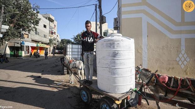 نمایی از تصاویر بحران آب در غزه