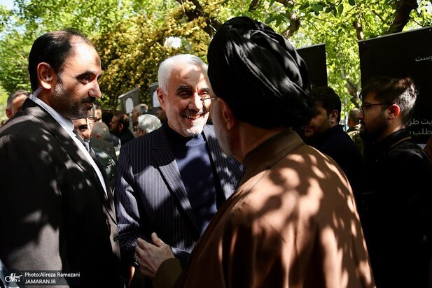 خاتمی، جنتی و مهدی هاشمی در مراسم ترحیم شهید «کمال خرازی»