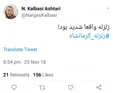 توئیت نرگس کلباسی بعد از زلزله: ‏زلزله واقعا شدید بود!