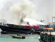 مهار آتش‌سوزی لنج باری در بندر گناوه/ حادثه هیچ تلفات جانی نداشت