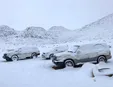 بارش سنگین برف در بیابان‌های تبوک عربستان +فیلم