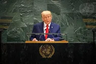 ببینید| تنها نماینده ایران به هنگام سخنرانی دونالد ترامپ در سازمان ملل