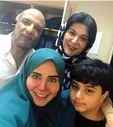 الناز شاکردوست با مقنعه چانه دار آبی +عکس