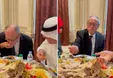 تلاش سفیر ژاپن در عربستان برای غذا خوردن با دست! +فیلم
