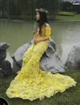 لباسی که از ۶ هزار برگ درخت ساخته شده است +عکس
