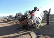 واژگونی مینی‌بوس با ۱۱ مصدوم در قم
