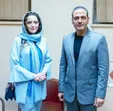بهنوش طباطبایی کنار علیرضا قربانی پشت صحنه کنسرت +عکس