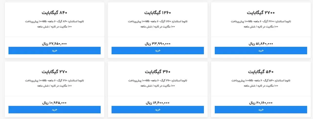 تعرفه اینترنت تعرفه اینترنت
