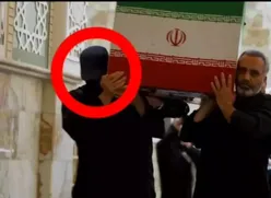 ببینید | فرد با چهره پوشیده در روز تشییع رهبر شهید چه کسی بود؟