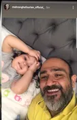 سلفی بامزه مهران غفوریان با دخترش+ عکس