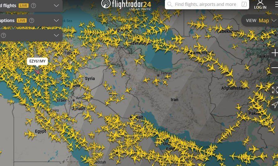 وضعیت پروازی آسمان منطقه وضعیت پروازی آسمان منطقه