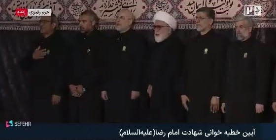 قالیباف و عراقچی در مراسم خطبه خوانی شهادت امام رضا (ع) قالیباف و عراقچی در مراسم خطبه خوانی شهادت امام رضا (ع)