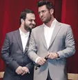 سجاد خواجه علیجانی (اسپانسر جنحالی برنامه برنده باش) در کنار محمدرضا گلزار +عکس