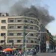 آتش سوزی در چهاراره ولیعصر تهران